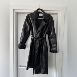 Black Leather Trench Coat from BABATON
